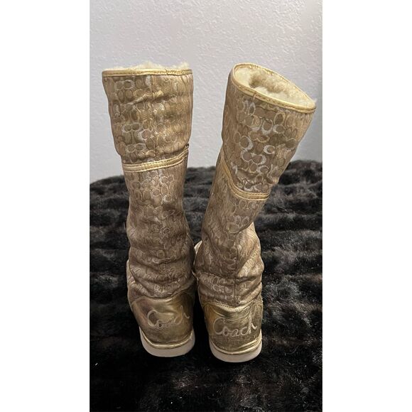 Coach Sz 9  9b Nikole Signature Shearling Boots logo - Picture 4 of 5
